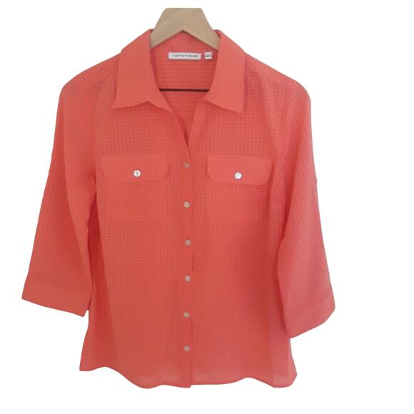 Notations 3/4 Sleeve Button Up Top - Picture 5 of 8